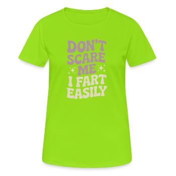 Dictons de pet, pets, cadeau de pets drôles - T-shirt respirant Femme - vert néon - Devant - AI Model Female 172 dark (172cm)