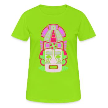 Inka Maya kalender aztec - Frauen T-Shirt atmungsaktiv - Neongrün - Vorne - AI Model Female 172 dark (172cm)