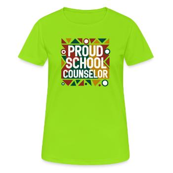 Conseiller scolaire fier Design Géométrique Abstrait - T-shirt respirant Femme - vert néon - Devant - AI Model Female 172 dark (172cm)
