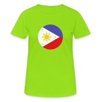 Drapeau rond philippin - T-shirt respirant Femme - vert néon - Devant - AI Model Female 172 dark (172cm)