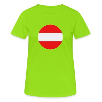 Drapeau rond de l’Autriche - T-shirt respirant Femme - vert néon - Devant - AI Model Female 172 dark (172cm)