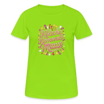 Cologne Carnaval Mouse Cologne Carnaval Cologne Mouse - T-shirt respirant Femme - vert néon - Devant - AI Model Female 172 dark (172cm)