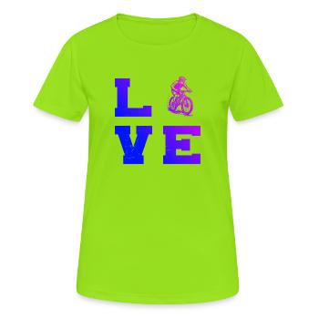Direkte Mountainbike Aussage - Frauen T-Shirt atmungsaktiv - Neongrün - Vorne - AI Model Female 172 dark (172cm)