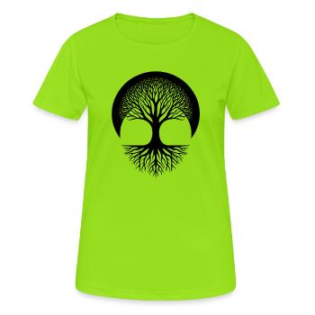 Tree of Life - Source of Life - InkUnited - Women's Breathable T-Shirt - neon green - Front - AI Model Female 172 dark (172cm)