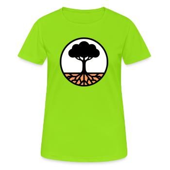 Lebensbaum Kreis Icon - Frauen T-Shirt atmungsaktiv - Neongrün - Vorne - AI Model Female 172 dark (172cm)