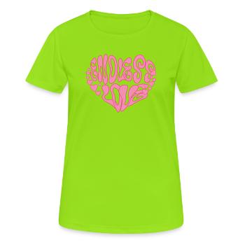 Amour sans fin – Heart - T-shirt respirant Femme - vert néon - Devant - AI Model Female 172 dark (172cm)