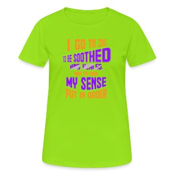 Safari Afrika serengeti wildlife savanne spruch - Frauen T-Shirt atmungsaktiv - Neongrün - Vorne - AI Model Female 172 dark (172cm)