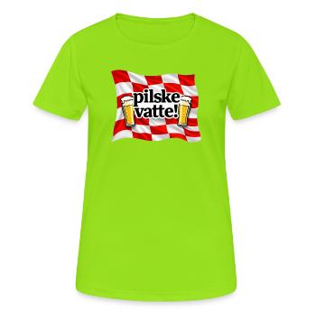 Pilske a foncé ! - T-shirt respirant Femme - vert néon - Devant - AI Model Female 172 dark (172cm)