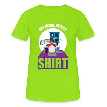 Codeur de nuit Programmeur Graphique de bureau - T-shirt respirant Femme - vert néon - Devant - AI Model Female 172 dark (172cm)