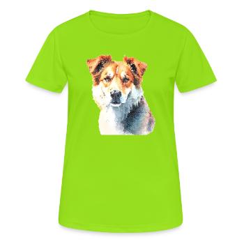 Treuer Hund - Frauen T-Shirt atmungsaktiv - Neongrün - Vorne - AI Model Female 172 dark (172cm)