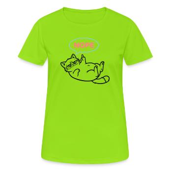Cat Nope Speech Bubble Colored - Women's Breathable T-Shirt - neon green - Front - AI Model Female 172 dark (172cm)