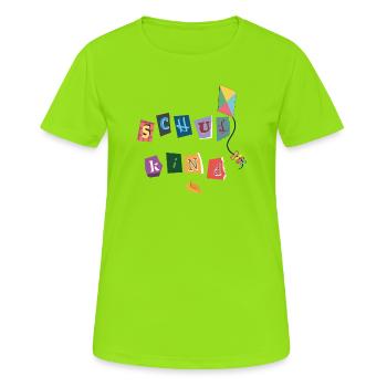 Écolier - T-shirt respirant Femme - vert néon - Devant - AI Model Female 172 dark (172cm)