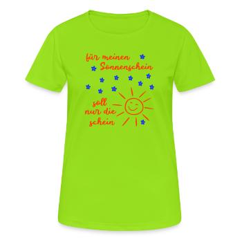 Sonnenschein  - Frauen T-Shirt atmungsaktiv - Neongrün - Vorne - AI Model Female 172 dark (172cm)