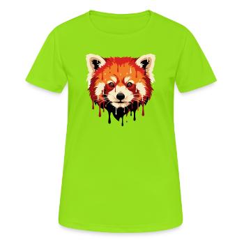 Portrait artistique de la tête de Pander Rouge - T-shirt respirant Femme - vert néon - Devant - AI Model Female 172 dark (172cm)