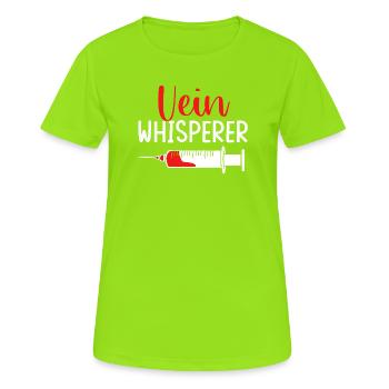 Don de sang Don de sang Don de sang - T-shirt respirant Femme - vert néon - Devant - AI Model Female 172 dark (172cm)