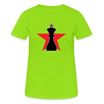 Stratège Grand Maître Étoile Rouge - T-shirt respirant Femme - vert néon - Devant - AI Model Female 172 dark (172cm)