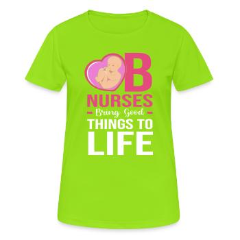 Krankenschwester Schwangerschaft Krankenhaus - Frauen T-Shirt atmungsaktiv - Neongrün - Vorne - AI Model Female 172 dark (172cm)