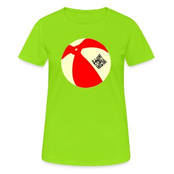 Ball QR - Frauen T-Shirt atmungsaktiv - Neongrün - Vorne - AI Model Female 172 dark (172cm)