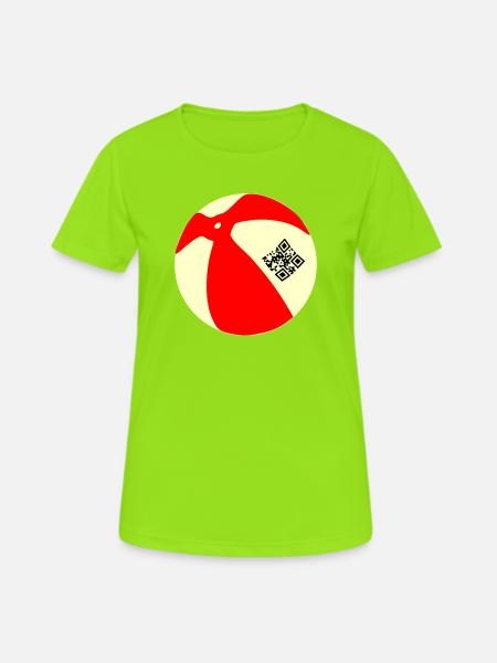 Ball QR - Frauen T-Shirt atmungsaktiv - Neongrün