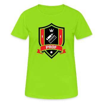 Akademisches Wappen Professor Couronne - Frauen T-Shirt atmungsaktiv - Neongrün - Vorne - AI Model Female 172 dark (172cm)