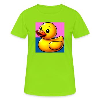 Ente Ente Ente Ente Ente - Frauen T-Shirt atmungsaktiv - Neongrün - Vorne - AI Model Female 172 dark (172cm)