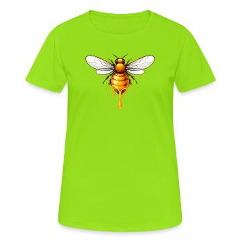 Honey bee motif with dripping honey - Women's Breathable T-Shirt - neon green - Front - AI Model Female 172 dark (172cm)