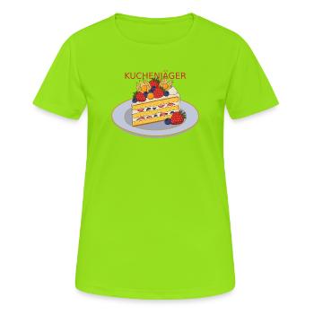 Kuchenjäger Obstkuchen Slice - Frauen T-Shirt atmungsaktiv - Neongrün - Vorne - AI Model Female 172 dark (172cm)