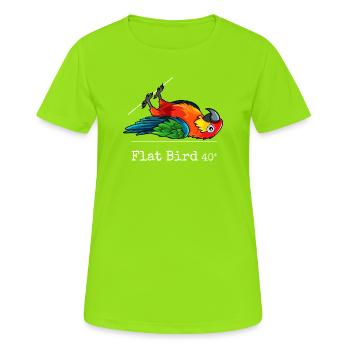 Flat Bird à 40 degrés - T-shirt respirant Femme - vert néon - Devant - AI Model Female 172 dark (172cm)