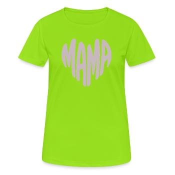 Mom Heart Typography - Women's Breathable T-Shirt - neon green - Front - AI Model Female 172 dark (172cm)