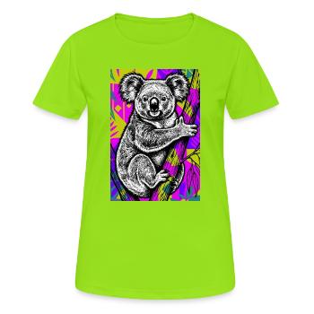 Koala - Frauen T-Shirt atmungsaktiv - Neongrün - Vorne - AI Model Female 172 dark (172cm)
