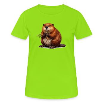 Beaver Animal Wilderness - Women's Breathable T-Shirt - neon green - Front - AI Model Female 172 dark (172cm)