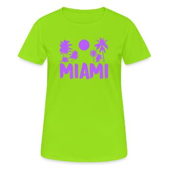 Miami - T-shirt respirant Femme - vert néon - Devant - AI Model Female 172 dark (172cm)