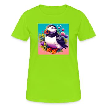 puffin - Women's Breathable T-Shirt - neon green - Front - AI Model Female 172 dark (172cm)