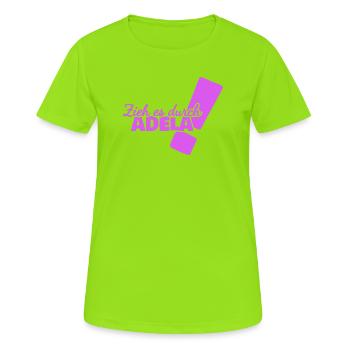 Durchhalten Adela - Frauen T-Shirt atmungsaktiv - Neongrün - Vorne - AI Model Female 172 dark (172cm)