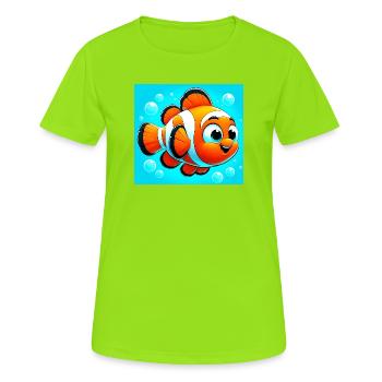Poisson-clown - T-shirt respirant Femme - vert néon - Devant - AI Model Female 172 dark (172cm)