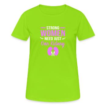 Don d’organes par don de rein - T-shirt respirant Femme - vert néon - Devant - AI Model Female 172 dark (172cm)