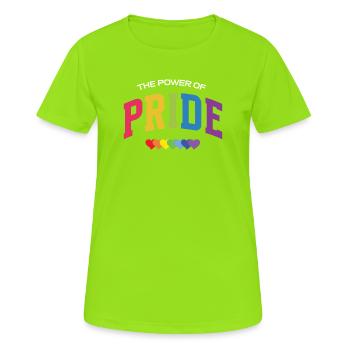 Mois de la Fierté LGBT - Le Pouvoir de la Fierté - T-shirt respirant Femme - vert néon - Devant - AI Model Female 172 dark (172cm)