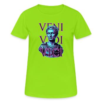 Veni Vidi Vici Caesar - Frauen T-Shirt atmungsaktiv - Neongrün - Vorne - AI Model Female 172 dark (172cm)