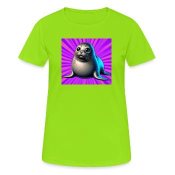 Phoque - T-shirt respirant Femme - vert néon - Devant - AI Model Female 172 dark (172cm)
