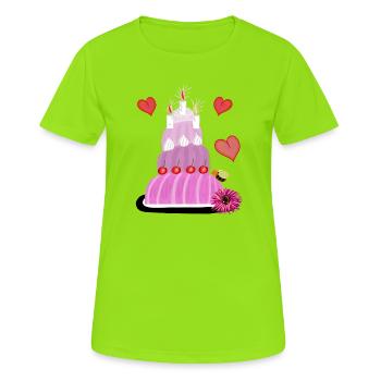 Cake Cake Birthday Cake Hearts - Women's Breathable T-Shirt - neon green - Front - AI Model Female 172 dark (172cm)