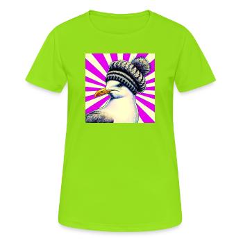 mouette - T-shirt respirant Femme - vert néon - Devant - AI Model Female 172 dark (172cm)