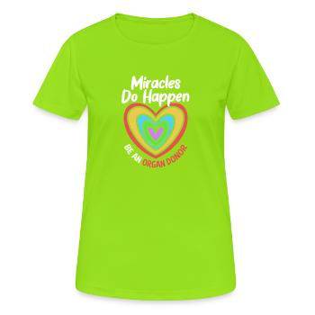 Nierenspender Spender Niere - Frauen T-Shirt atmungsaktiv - Neongrün - Vorne - AI Model Female 172 dark (172cm)