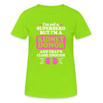 Nierenspender Spender Niere - Frauen T-Shirt atmungsaktiv - Neongrün - Vorne - AI Model Female 172 dark (172cm)