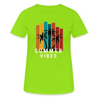 Ambiance estivale - T-shirt respirant Femme - vert néon - Devant - AI Model Female 172 dark (172cm)