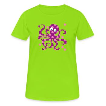 Octopus Dots Squid Pink Nursery - Women's Breathable T-Shirt - neon green - Front - AI Model Female 172 dark (172cm)