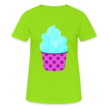 Glace Glace Points, Glace Douce Été - T-shirt respirant Femme - vert néon - Devant - AI Model Female 172 dark (172cm)