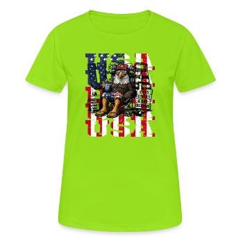  USA Merica Chug Life Stars Stripes And Bad - Frauen T-Shirt atmungsaktiv - Neongrün - Vorne - AI Model Female 172 dark (172cm)