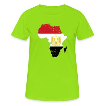 Ägypten_Flagge_Afrika_used - Frauen T-Shirt atmungsaktiv - Neongrün - Vorne - AI Model Female 172 dark (172cm)