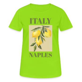 Italien Neapel Urlaub Strand Zitronen Neapel Mode - Frauen T-Shirt atmungsaktiv - Neongrün - Vorne - AI Model Female 172 dark (172cm)