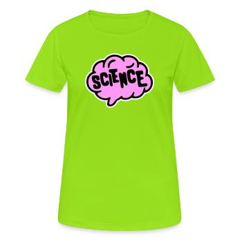 Déclaration scientifique : Déclaration sur l’éducation des nerds - T-shirt respirant Femme - vert néon - Devant - AI Model Female 172 dark (172cm)